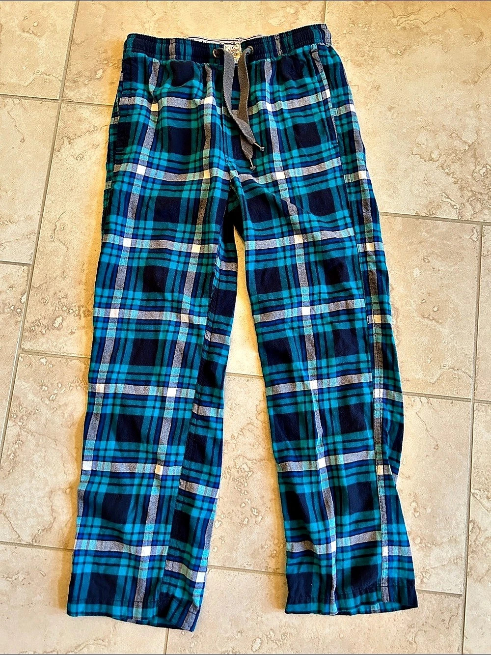 American Eagle Outfitters AEO Flannel PJ Pant Plaid Blue & Green Small